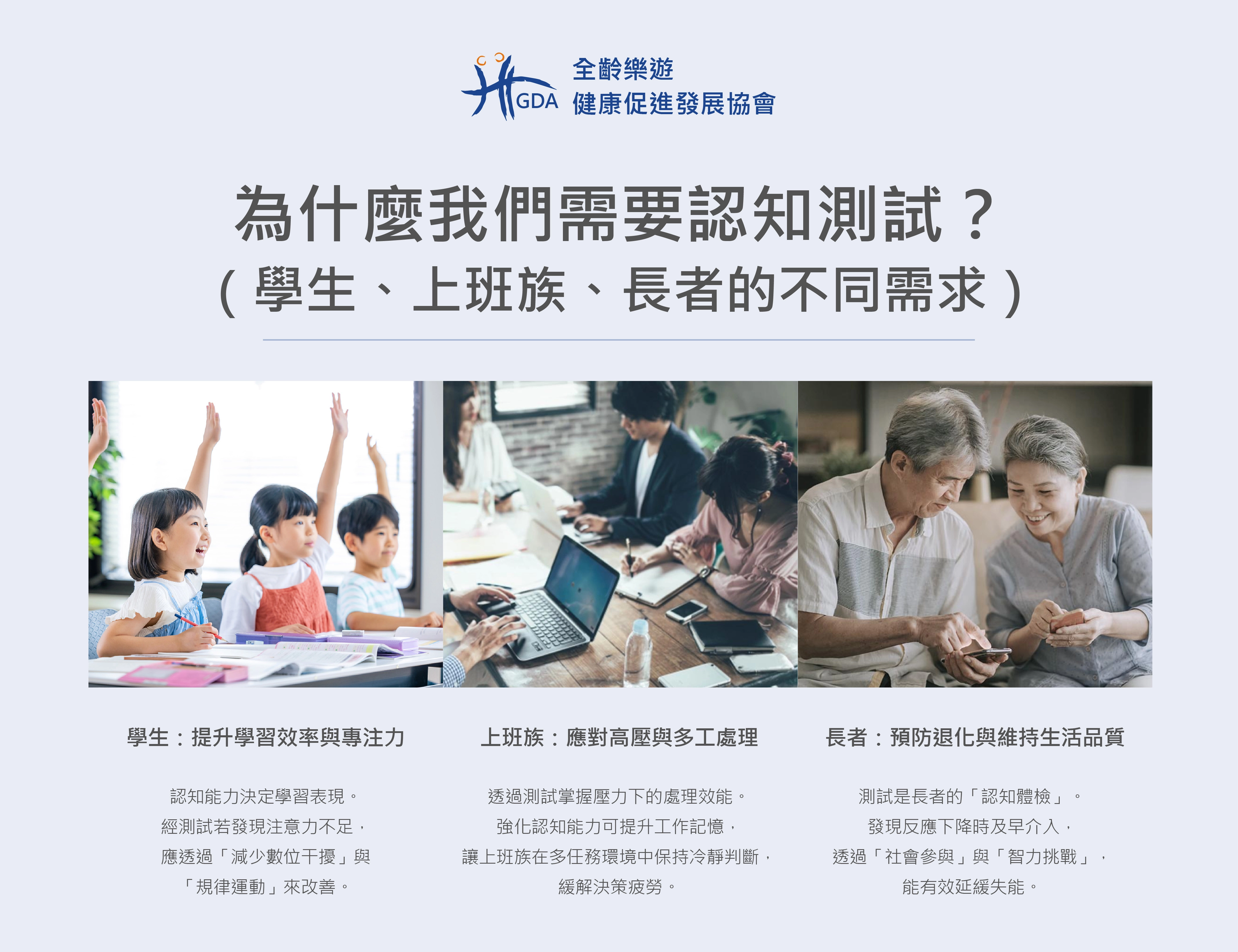 為什麼我們需要認知測試?(學生、上班族、長者的不同需求)
