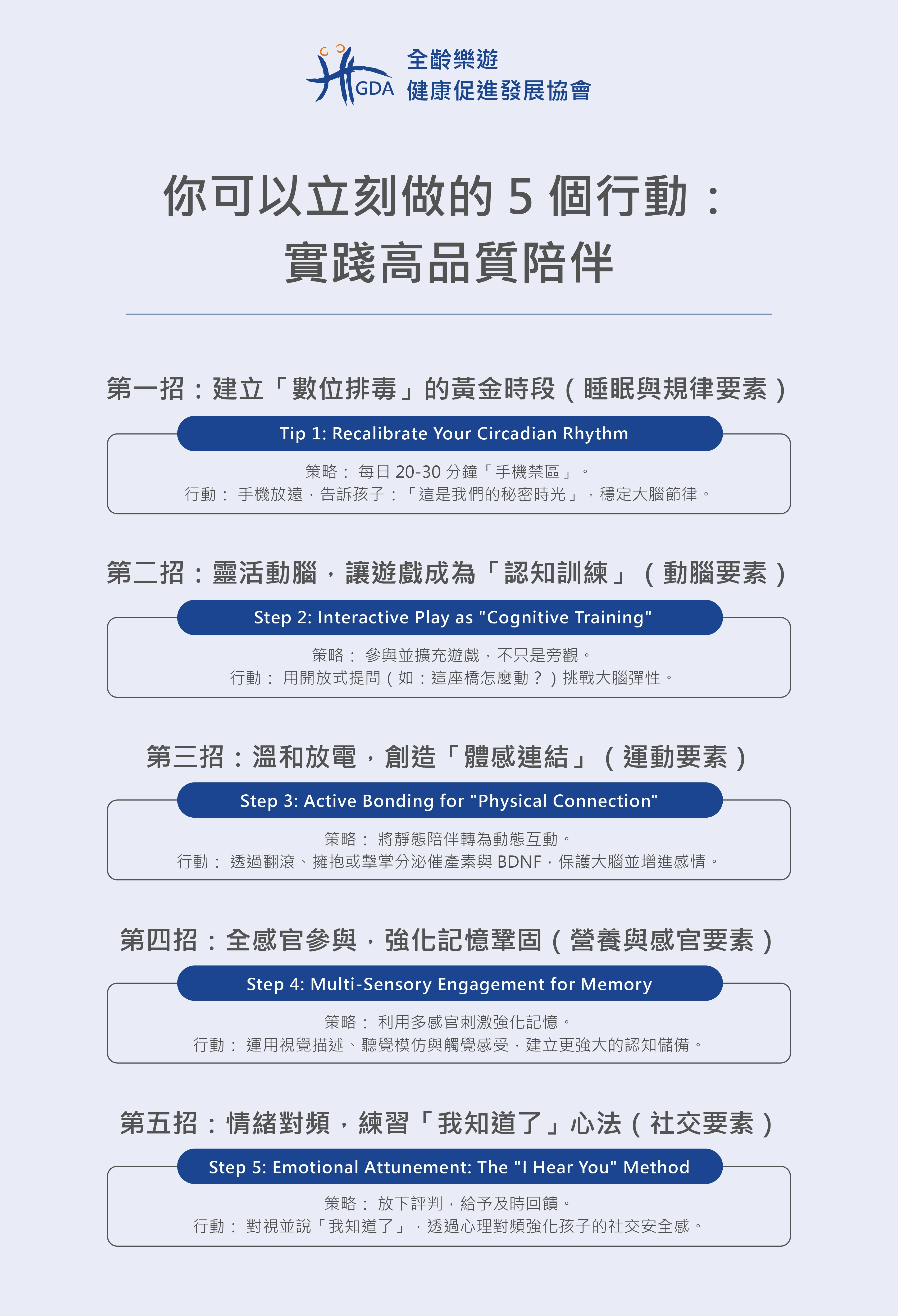 你可以立刻做的 5 個行動:實踐高品質陪伴